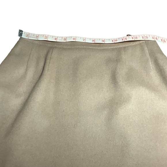 BERNARD COWAN Vintage 93% Virgin Wool, 7% Camel Hair Lined Camel Pencil Skirt 12 - Picture 6 of 11